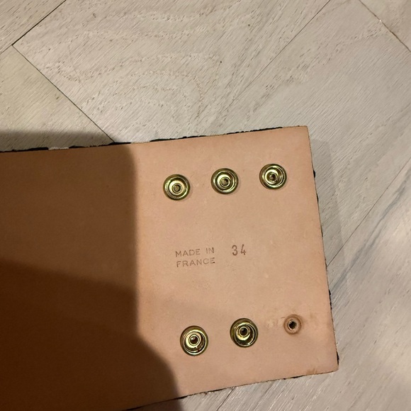 BALMAIN WOMENS BELT tweed and leather with gold chain details size 34 - Picture 8 of 8